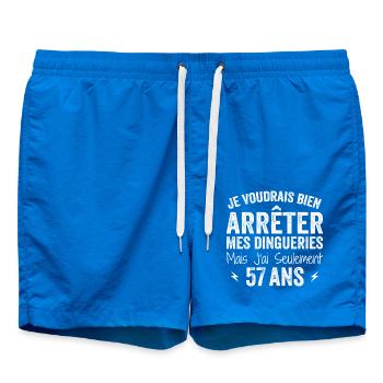 57th Birthday Gift Funny 57 Years - Swim Trunks - cobalt blue - Front