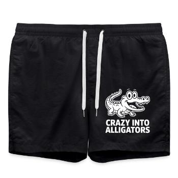 Niedliche Alligator-Alligatoren - Badeshorts - Schwarz - Vorne - AI Model Male 185 light (185cm)