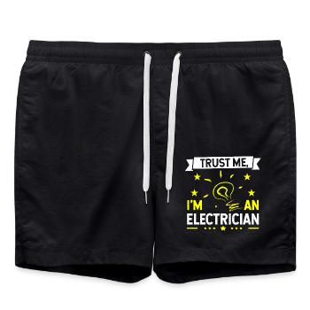 Trust Me I am An Electrician - Swim Trunks - black - Front - AI Model Male 185 light (185cm)