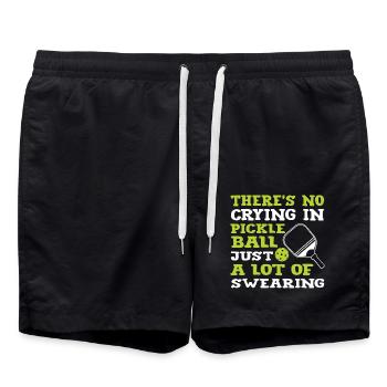 There is No Crying In Pickleball - Swim Trunks - black - Front - AI Model Male 185 light (185cm)