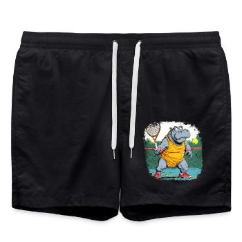 Hippos Tennis - Swim Trunks - black - Front - AI Model Male 185 light (185cm)