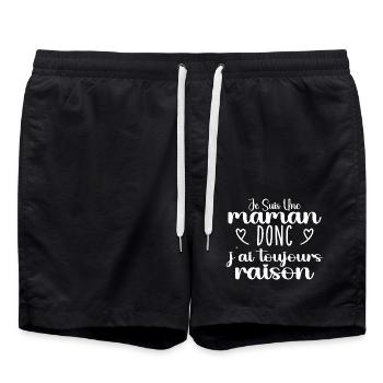 Toujours raison maman cadeau - Short de bain - noir - Devant - AI Model Male 185 light (185cm)