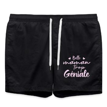 Belle maman trop geniale - Short de bain - noir - Devant - AI Model Male 185 light (185cm)