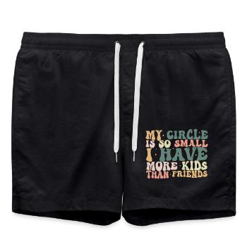 My Circle Is So Small I Have More Kids Than Friend - Short de bain - noir - Devant - AI Model Male 185 light (185cm)