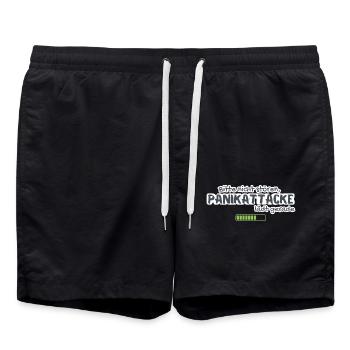 Please do not disturb, panic attack is just loading anxiety - Swim Trunks - black - Front - AI Model Male 185 light (185cm)