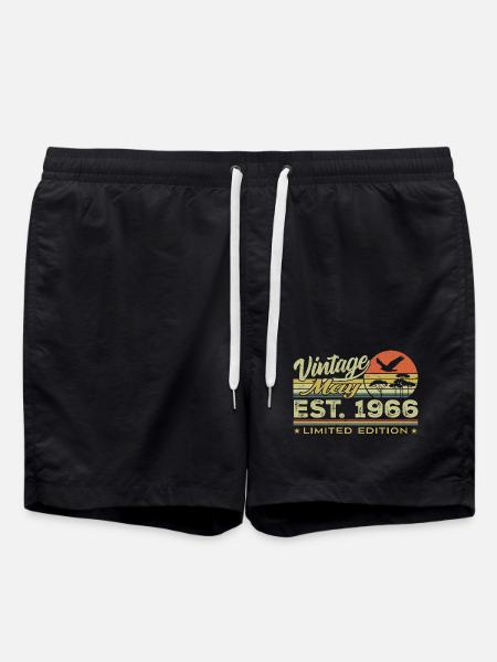 Anniversaire Mai 1966, nés en mai 1966 - May 1966 - Short de bain - noir