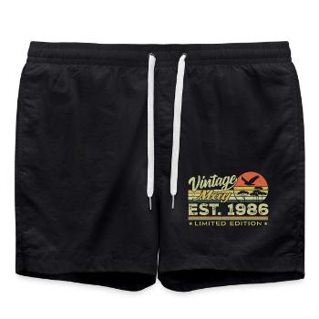 Birthday May 1986, born in May 1986 - May 1986 - Swim Trunks - black - Front - AI Model Male 185 light (185cm)