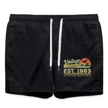 Birthday May 1983, born in May 1983 - May 1983 - Swim Trunks - black - Front - AI Model Male 185 light (185cm)