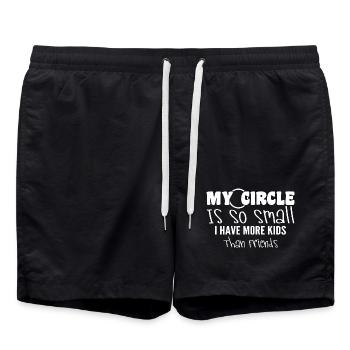 My Circle Is So Small I Have More Kids Than Friend - Short de bain - noir - Devant - AI Model Male 185 light (185cm)