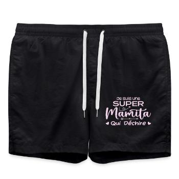 Je suis une Super Mamita qui Déchire - Short de bain - noir - Devant - AI Model Male 185 light (185cm)