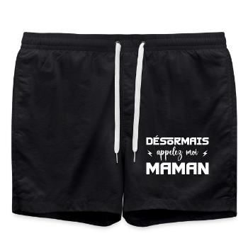désormais appelez moi maman - Short de bain - noir - Devant - AI Model Male 185 light (185cm)