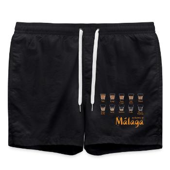 Welcome to Malaga (blue) - Swim Trunks - black - Front - AI Model Male 185 light (185cm)