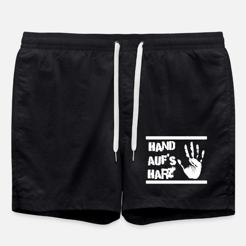 Hand auf's Harz - Handball Design - Badeshorts - Schwarz