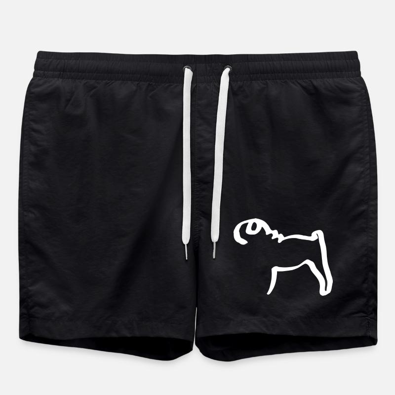 Linienmops - Badeshorts - Schwarz