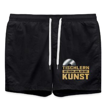 Tischlern ist Kunst Tischler Sägeblatt mit Spruch - Badeshorts - Schwarz - Vorne - AI Model Male 185 light (185cm)