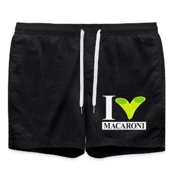 I love macaroni - Swim Trunks - black - Front - AI Model Male 185 light (185cm)