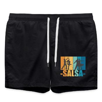 Salsa Vintage Dancer Retro Dancing Cadeau - Short de bain - noir - Devant - AI Model Male 185 light (185cm)