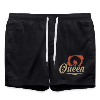 Silhouette afro de la Reine - Short de bain - noir - Devant - AI Model Male 185 light (185cm)