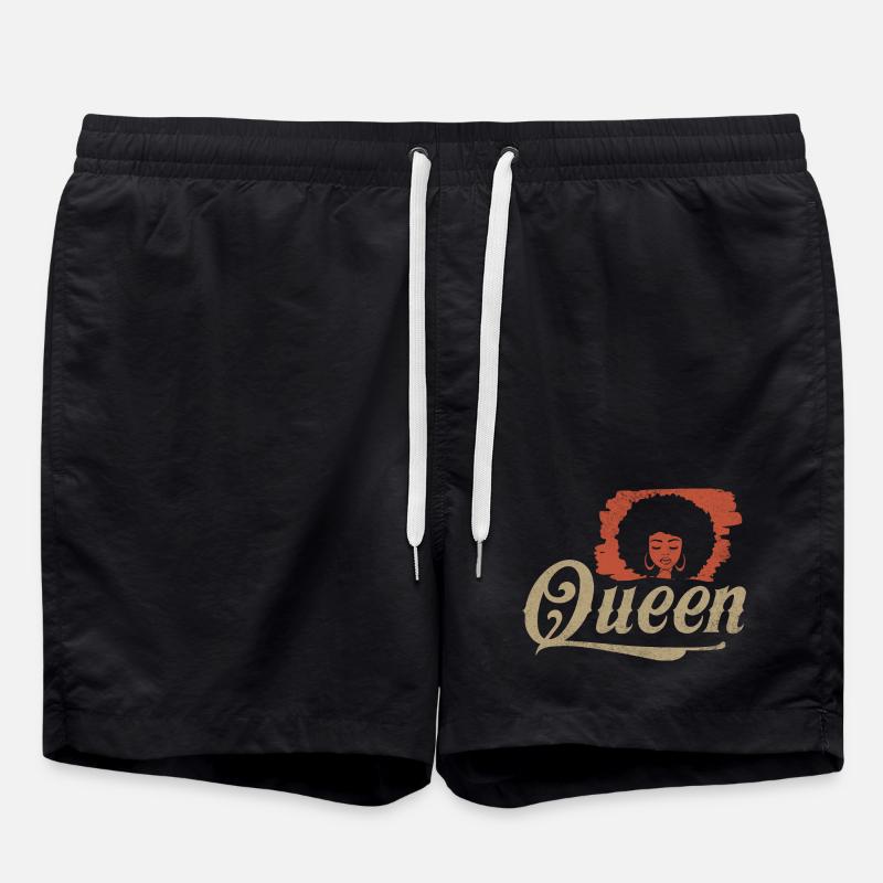 Queen Afro Silhouette - Badeshorts - Schwarz