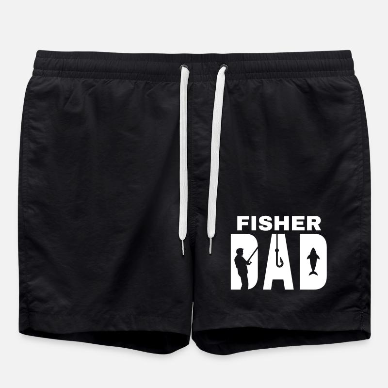 Angeln, Fischer, Angelfächer - Badeshorts - Schwarz