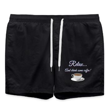 Se détendre... Et buvez du café! - Short de bain - noir - Devant - AI Model Male 185 light (185cm)