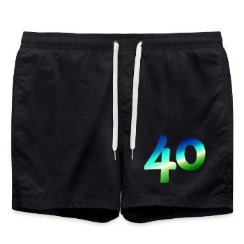 tolle apparel, 40 karibischer farbverlauf - Badeshorts - Schwarz - Vorne - AI Model Male 185 light (185cm)