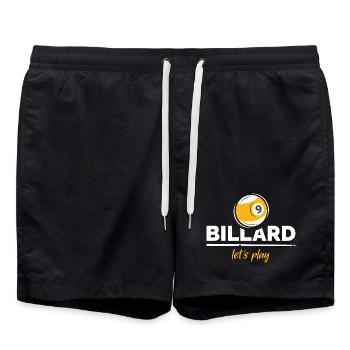 billard pool 9 que ball Logo Verein Team Cup - Badeshorts - Schwarz - Vorne - AI Model Male 185 light (185cm)