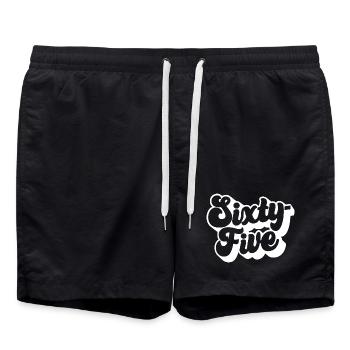 Sixty-five 65th Birthday Men Women 65 Years Old - Swim Trunks - black - Front - AI Model Male 185 light (185cm)