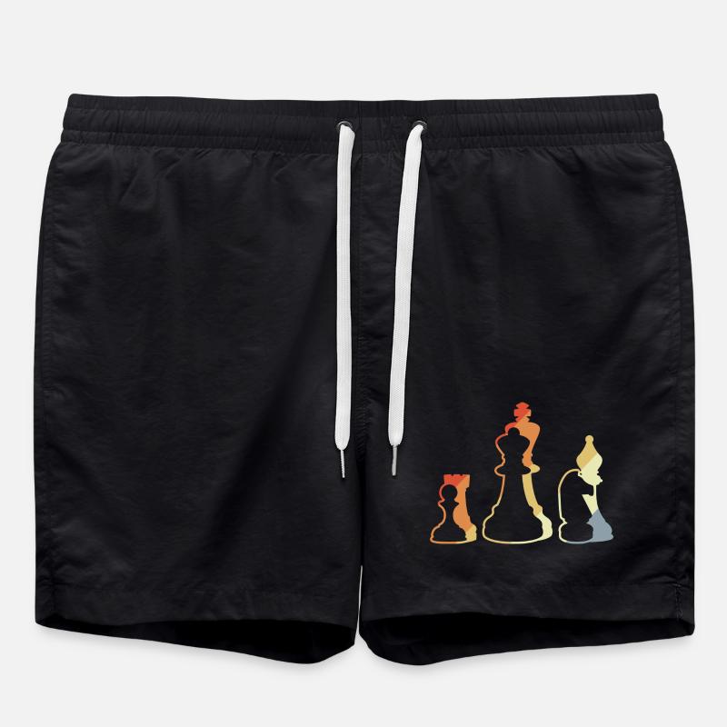 Retro chess game - Swim Trunks - black