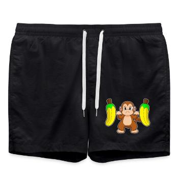 Monkey Bodybuilder Barbell Bodybuilding - Swim Trunks - black - Front - AI Model Male 185 light (185cm)