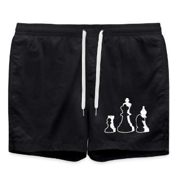 Pièces d’échecs - Short de bain - noir - Devant - AI Model Male 185 light (185cm)