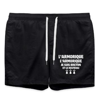 Bretagne, Breton, Armorique - Short de bain - noir - Devant - AI Model Male 185 light (185cm)