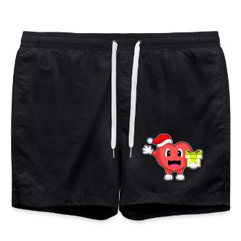 Herz Weihnachten Paket - Badeshorts - Schwarz - Vorne - AI Model Male 185 light (185cm)