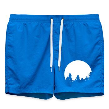 Lune, Forêt, Arbres, Nature, Ombre, Soir, Symbole De Tranquillité - Short de bain - cobalt blue - Devant