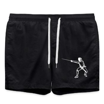 Fechter Skizze - Badeshorts - Schwarz - Vorne - AI Model Male 185 light (185cm)