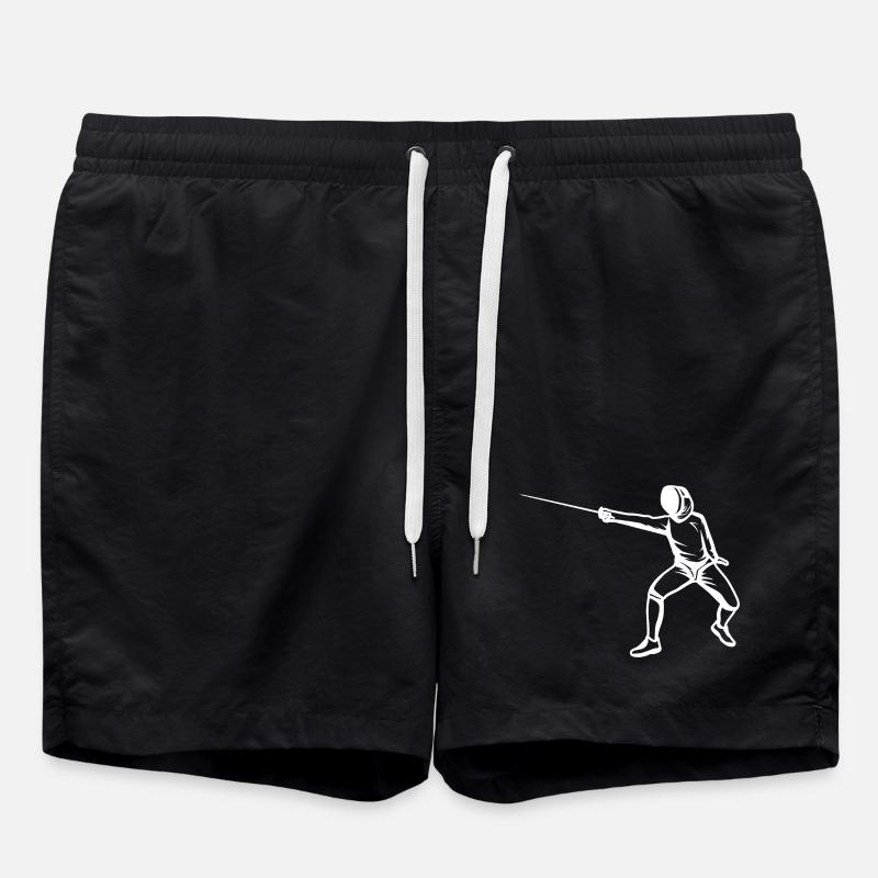 Fencer's Sketch - Swim Trunks - black