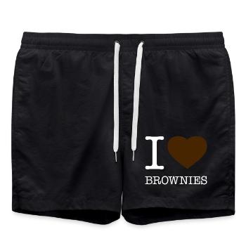 I LOVE BROWNIES - Badeshorts - Schwarz - Vorne - AI Model Male 185 light (185cm)