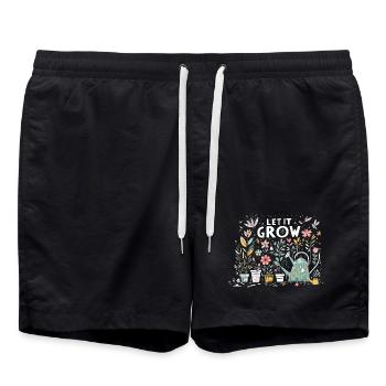 let it grow frühling garten blumen - Badeshorts - Schwarz - Vorne - AI Model Male 185 light (185cm)