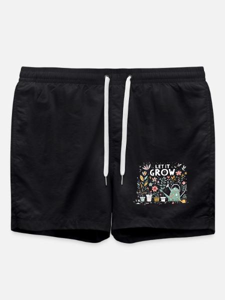 Let It Grow Spring Garden Flowers - Swim Trunks - black
