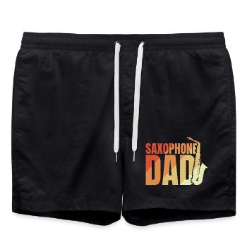 Saxophone Dad - Swim Trunks - black - Front - AI Model Male 185 light (185cm)
