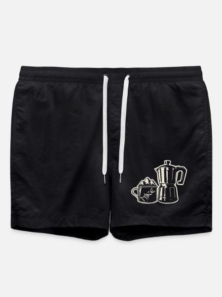 Coffee Hike - Mountain Espresso [Weiß] - Badeshorts - Schwarz