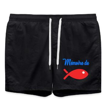 POISSON. MEMOIRE. HUMOUR - Short de bain - noir - Devant - AI Model Male 185 light (185cm)