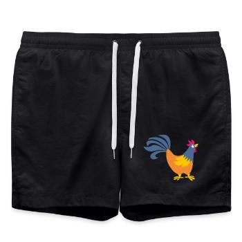coq coq Pâques ferme volaille animaux oeuf - Short de bain - noir - Devant - AI Model Male 185 light (185cm)