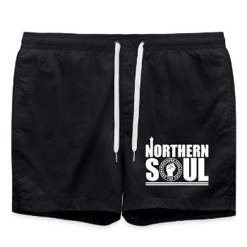Northern Soul - Keep The Faith - Swim Trunks - black - Front - AI Model Male 185 light (185cm)