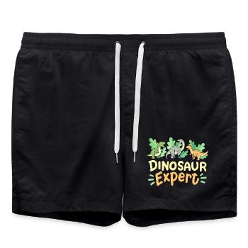 Dinosaurierliebhaber Dinosaurierexperte - Badeshorts - Schwarz - Vorne - AI Model Male 185 light (185cm)