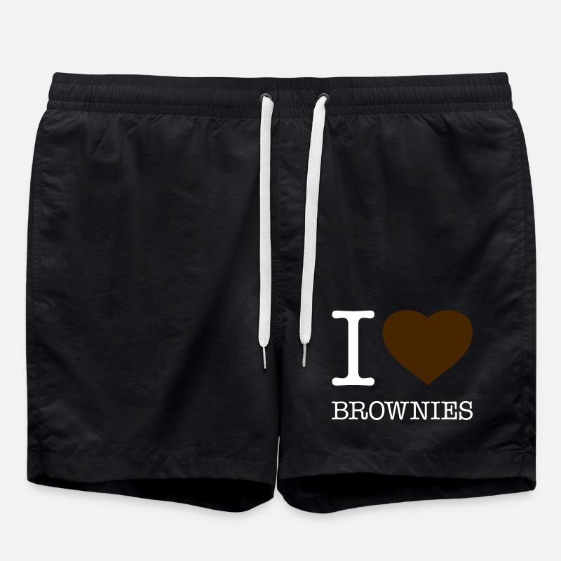 I LOVE BROWNIES - Swim Trunks - black