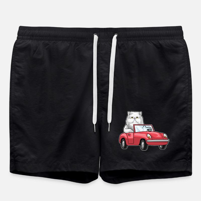 Voiture chat persan - Short de bain - noir