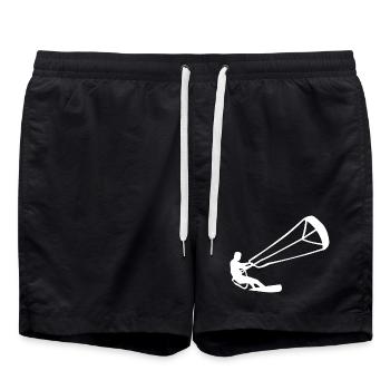 Kitesurfer Silhouette Kiteboarding Adrenaline Sport - Swim Trunks - black - Front - AI Model Male 185 light (185cm)