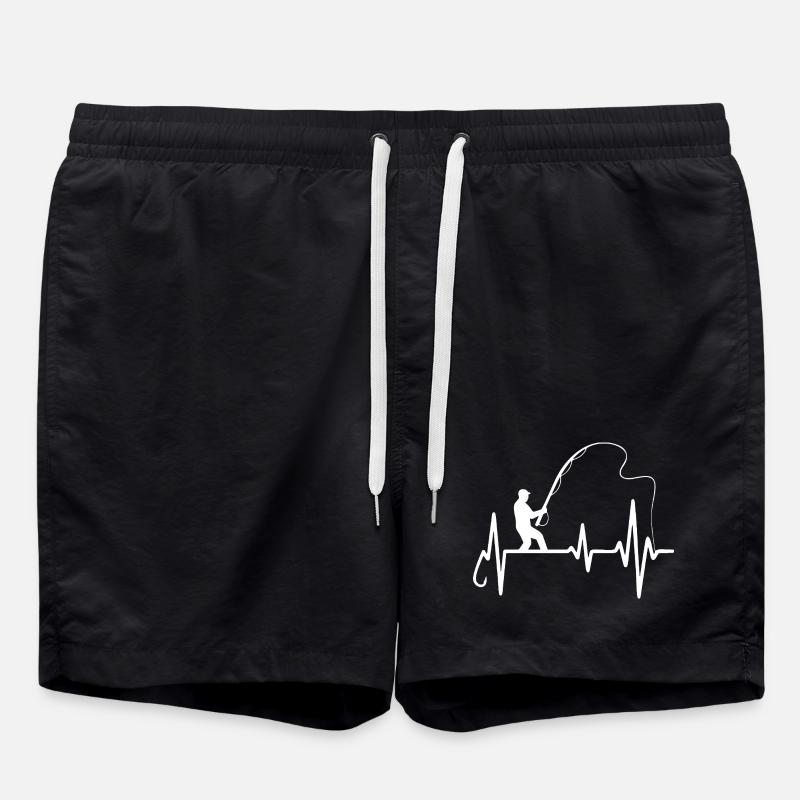 Fischer Herzschlag Kunstdesign - Badeshorts - Schwarz
