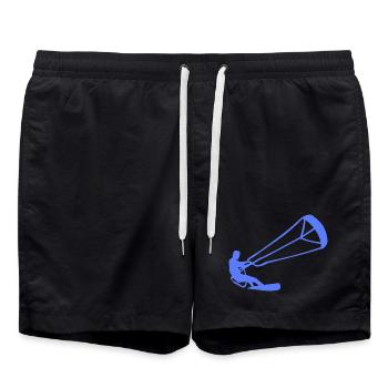 Kitesurfer Silhouette Kiteboarding Adrenaline Sport - Swim Trunks - black - Front - AI Model Male 185 light (185cm)